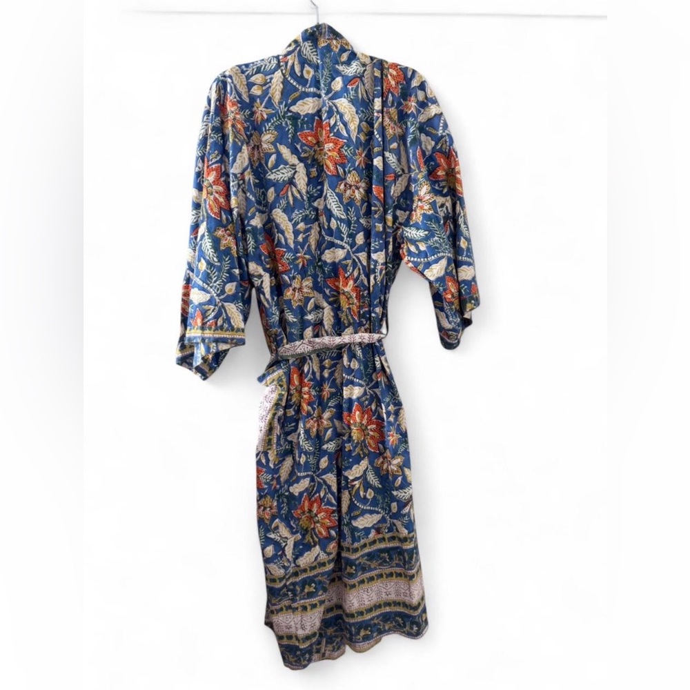 Floral Patterned Cotton Robe - Picture 2 of 2